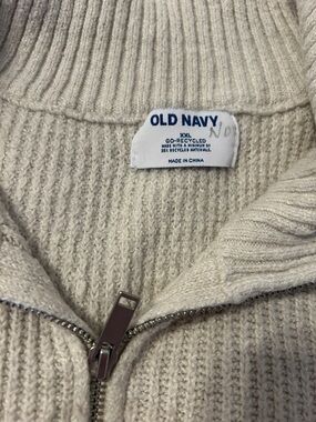 Old Navy Cream 1/4 Zip-Knit Sweater